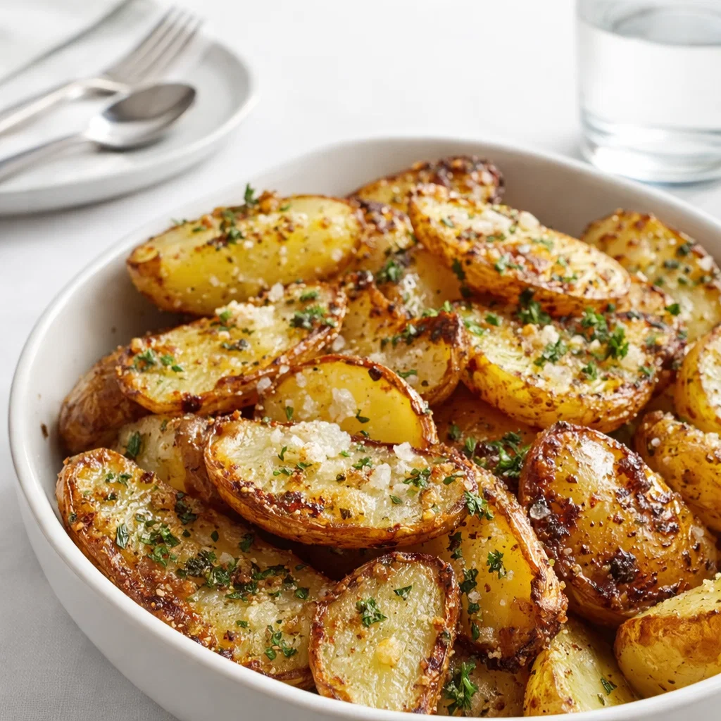 Crispy Authentic Greek Potatoes with lemon and oregano