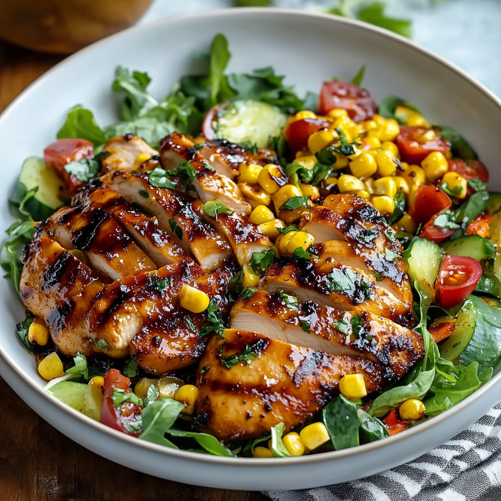 Grilled Hot Honey Chicken with Sweet Corn Salad