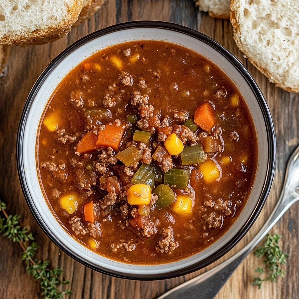 Slow Cooker Hamburger Soup